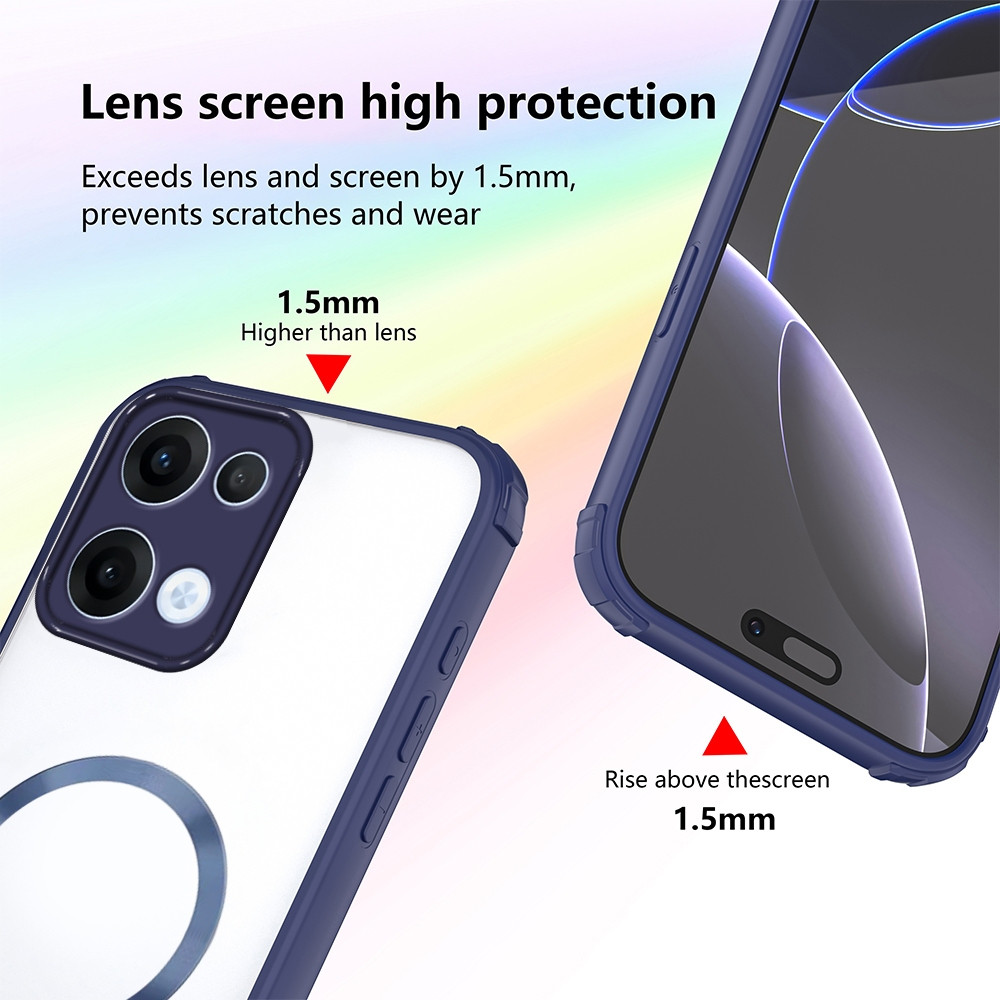 Ốp Lưng Acrylic Cho OPPO A6 A5 Pro A5X A5i 2025 Vỏ Điện Thoại Hút Từ Tính Túi Khí Bốn Góc Ốp Lưng Trong Suốt