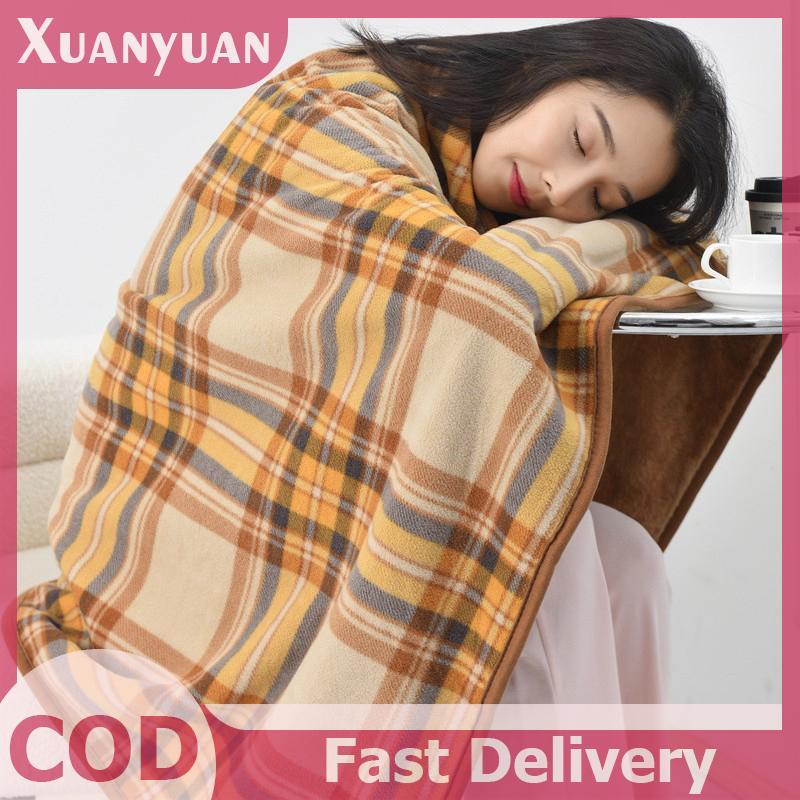 XUAN Chăn Lông Cừu Kẻ Sọc Đeo Có Nút Winte Ấm Ném Trên Sofa Giường Du Lịch Làm Dày Phòng Ngủ Văn Phòng Điều Hòa Chăn VN