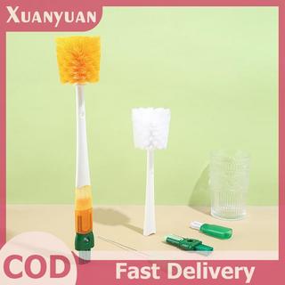 XUAN 5 In1 Hoạt Hình Chai Bộ Bàn Chải Tay Cầm Dài Nhà Đa Năng Cốc Bàn Chải Làm Sạch Bàn Chải Nhà Bếp Phụ Kiện Vệ Sinh VN