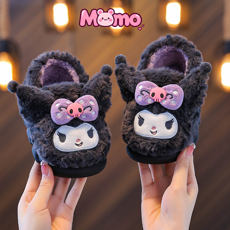 Dép Cotton Sanrio Bé Gái Công Chúa Dễ Thương Cho Bé Nhà Trong Nhà Chống Trơn Trượt Ấm Áp Trẻ Em Lông