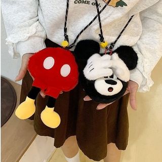 Hình Mickey Dây Buộc Tiền Xu Hoạt Hình Hàng Hóa Son Môi Bảo Quản Tai Nghe Túi Nhỏ Hình Chữ Thập