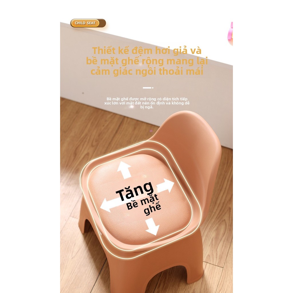 Ghế đẩu nhỏ bằng nhựa dày-Có tựa lưng Ghế đẩu thấp phổ biến cho trẻ em và người lớn-Có chức năng đa năng cho phòng khách, bàn cà phê Sofa
