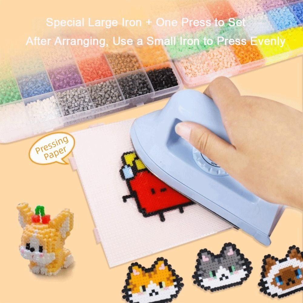 Hạt SNUGHOUSE Perler Hama, Bộ hạt cầu chì cỡ 2,6mm chất lượng cao, Câu đố tự làm 48 / 72 / 96 / 120 Màu sắc Hạt xếp hình đậu nhỏ cao cấp ba chiều Quà tặng DIY