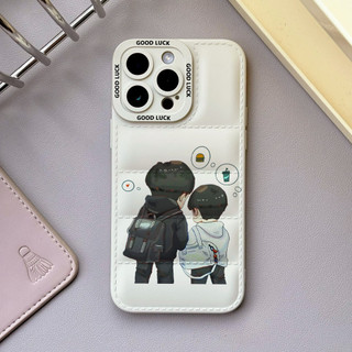Ốp điện thoại minh họa Shatou vui nhộn cho iPhone 17 / 17Air / 16E / 15 Plus / 14 / 13 / 12 / 11 / Pro Max. Chống sốc rơi. Hộp đựng túi khí kiểu áo khoác silicon lỏng che phủ toàn diện