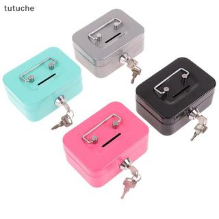 Tutu Hộp An Toàn Tiền Hộp Tiền Mặt Chìa Khóa Kim Loại Tiền Ngân Hàng Nhỏ Hộp Khóa An Ninh Di Động Chắc Chắn Có Thể Khóa Hộp Đựng Đồng Xu VN