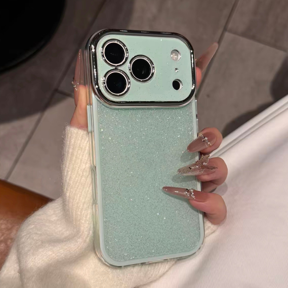 Ốp điện thoại Acrylic mạ long lanh 2 ni 1 cho iPhone 17 Pro Max 17 Air 16 Plus 15 14 13 12 11 Vỏ bảo vệ chống sốc