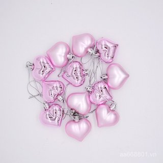 Cây Giáng Sinh Vòng Hoa Đồ Trang Trí Trang Trí Mặt Dây Chuyền Nhỏ Quà Tặng Ngày Lễ Tình Nhân 4.5cm Hình Đặc Biệt Mạ Điện Trái Tim Tình Yêu Bóng ODFN