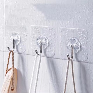 10 / 20 / 30 Cái Móc treo tường dính chắc chắn trong suốt - Giá đỡ khăn chìa khóa hạng nặng đa năng cho phòng tắm nhà bếp