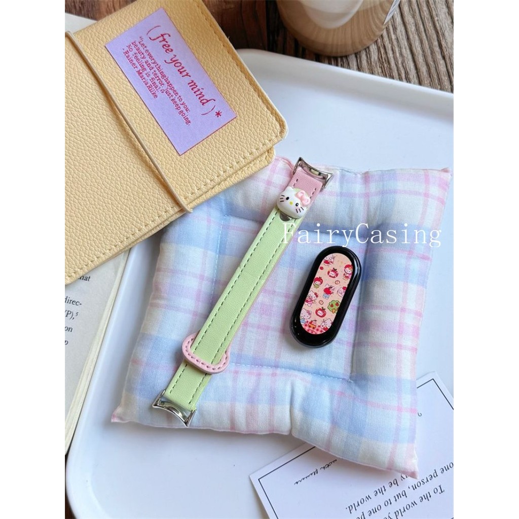 Dây Da Hoạt Hình Thích Hợp Cho Xiaomi Band 10 9 8 NFC Cho Mi Band 3 4 5 6 7 Cho Mi Band 8Pro 9 / 10 Pro Dây Đeo Tay