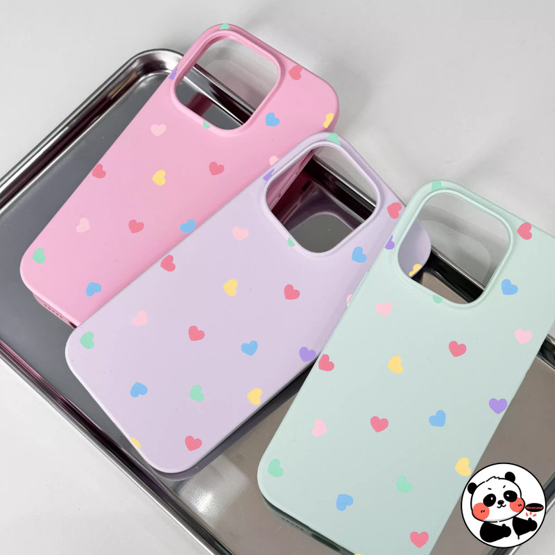 Ốp Điện Thoại Màu Macaron Trái Tim Dễ Thương Cho Redmi Note 15 14 13 12 Turbo 12R 12T Pro Plus RedmiNote15 RedmiNote14 Vỏ Sang Trọng Hoạt Hình Matte Vỏ Kẹo Mềm Chống Sốc