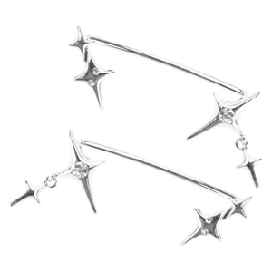 GODD Kim Cương Giả Earcuffs Quấn Bông Tai Trang Sức Nhẹ Không Xuyên Bông Tai Ngôi Sao Thời Trang Bánh Xích Bông Tai Cho Gir