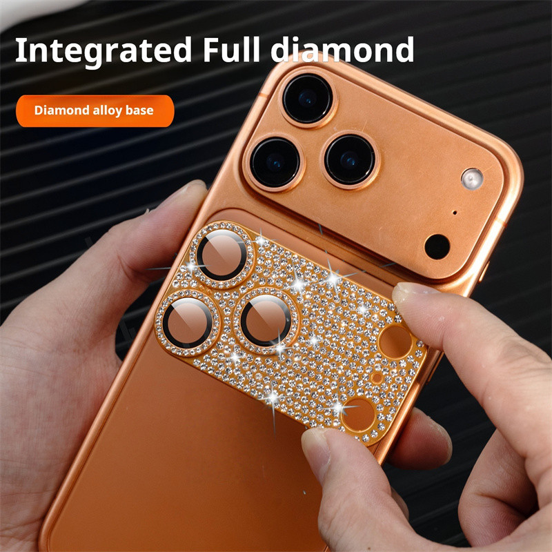 Phim bảo vệ camera điện thoại kim cương Flash sang trọng cho iPhone 17 pro max 13 14 15 16 Pro Max Air 16 plus Phim bảo vệ màn hình ống kính cho ống kính máy khoan flash