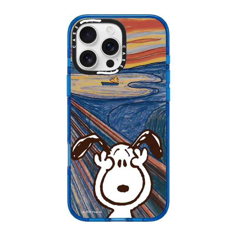 CASECASE X Tranh sơn dầu Snoopy Sky Màu xanh trong suốt Cứng hút từ tính Tác động cho Apple IPhone 12 13 14 15 16 17 Pro Max Air Plus có hộp
