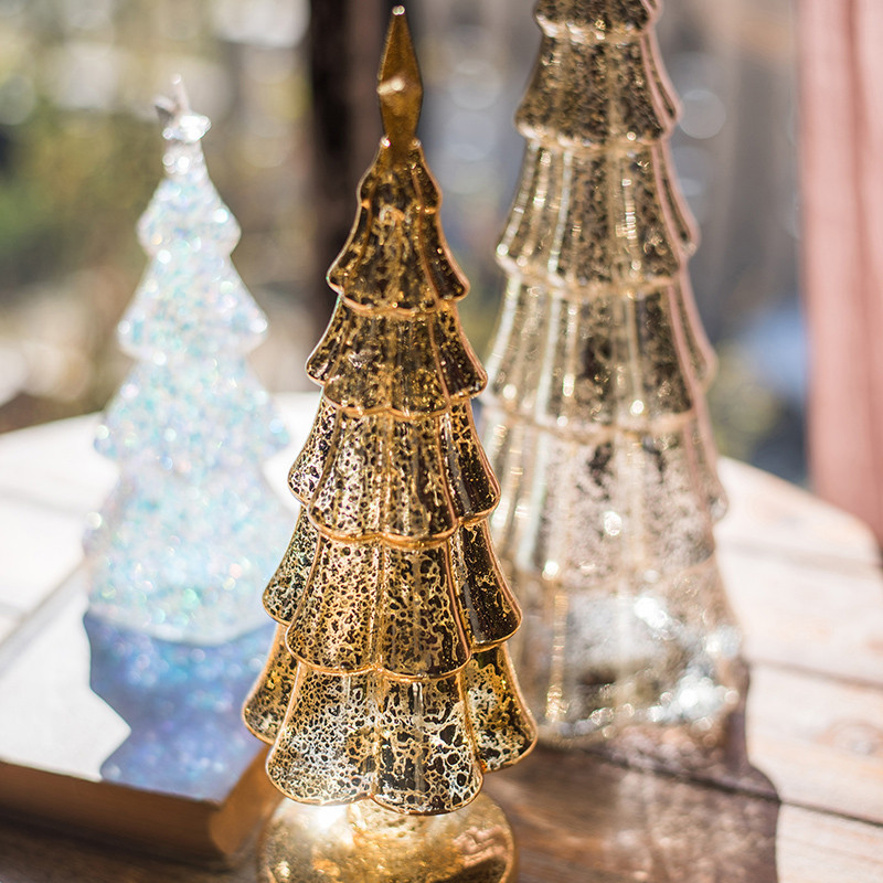 ✅ Phát sáng ✅ Trong kho Trang trí kỳ nghỉ set làm đèn giáng sinh Ý nghĩa nâng cao Đồ trang trí sáng tạo ❤Chun Han Glass Cây Giáng Sinh Trang Trí Dạ Quang Chiếu Sáng Cảnh Sắp Xếp Máy Tính Để Bàn Mini Đồ Trang Trí Nhỏ♭