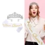 FF Girls Party Crowns Vai Ribbon Set Metal Headbands Prom Dance Phụ kiện