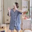 Bộ Đồ Ngủ Lụa Giả Nữ Họa Tiết Jacquard Tay Ngắn Phiên Bản Hàn Quốc ins Phong Cách Quần Short Rời Loungewear Bộ Đồ Hai Mảnh