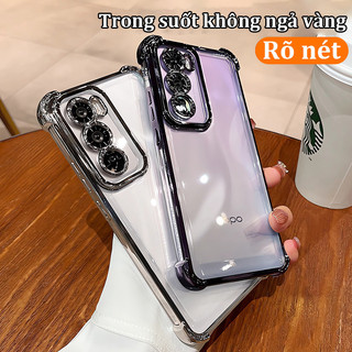 Ốp lưng OPPO Reno trong suốt viền kim loại chống sốc không ố vàng cho Reno 8 9 10 11 12 13 14 Pro 5G