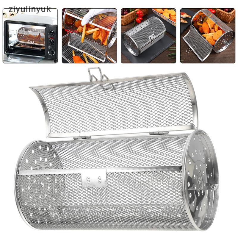 Ziyulinyuk Thép Không Gỉ Nướng Rotisserie Lò Nướng Cho Nhà Bếp Chiên Giỏ Cà Phê Đậu Nướng Lồng Trống Giá Nồi Chiên Không Khí Phụ Kiện Đa Năng EN
