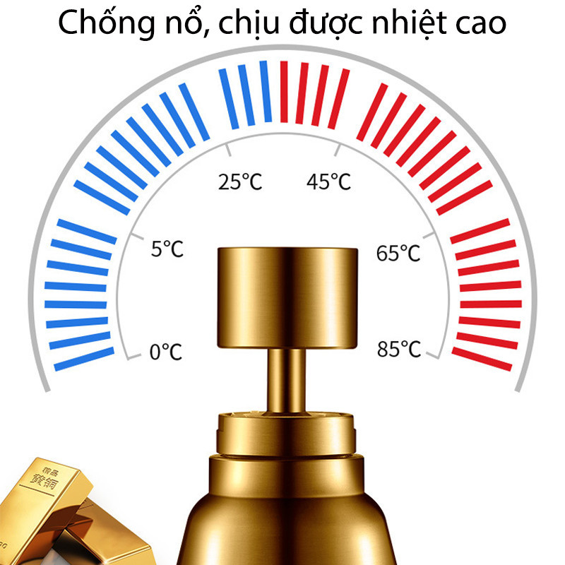 Đầu Vòi Inox 304 Đa Năng, chất liệu đồng thau và thân thựa ABS cao cấp, 3 Chế Độ Xả Nước