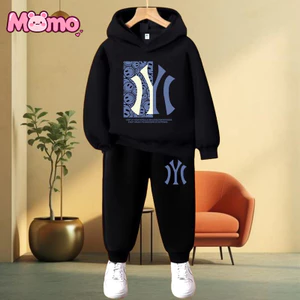 Áo Hoodie cổ tròn + Quần dài trẻ em in hình hoạt hình mềm mại thoáng khí Xu hướng thời trang bé trai / bé gái Cùng phong cách Bộ trẻ em