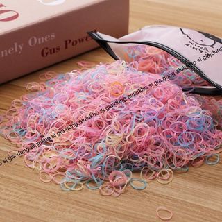 Sét 1000 Dây Thun Buộc Tóc Nhiều Màu Sắc Co Giãn Sử Dụng Một Lần Cho Bé