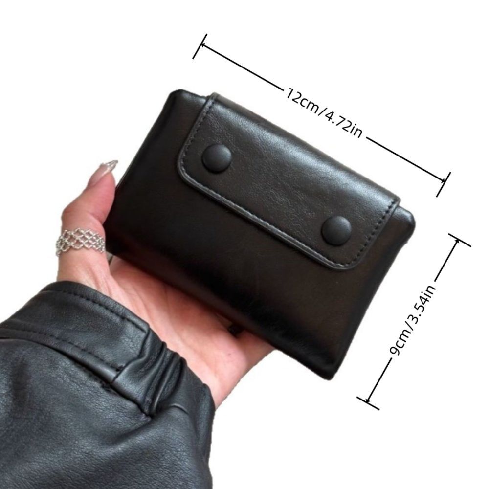 Túi đựng tiền HOBBYIN, Ví nữ có dây kéo ngắn nhiều thẻ, Thẻ kinh doanh bằng da PU mềm Hàn Quốc Túi đựng thẻ cổ điển