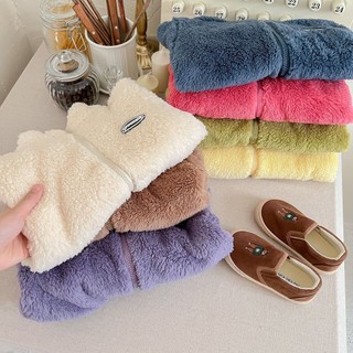 (6m-12Yrs) Mới Thu Đông Trẻ Em Flannel Áo Khoác Ngoài Bé Trai Bé Gái Nhiều Màu San Hô Lông Cừu Áo Chắc Chắn Sang Trọng Top Quần Áo Trẻ Em