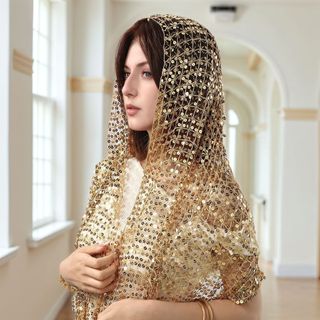 Những chiếc khăn thêu sequin tua rua cho nữ, phù hợp với đầm dạ hội và ăn tối tại sân khấu