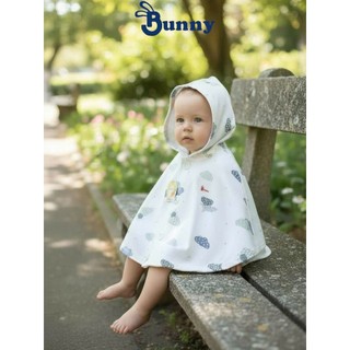 Áo choàng sơ sinh chống nắng Bunnybaby chất thun cotton cho bé 6-12M