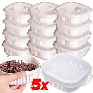 1 / 3 / 5 Cái Hộp Đóng Gói Gạo Hai Lớp - Thực Phẩm Làm Nóng Lò Vi Sóng Rau Quả Hộp Đựng Tươi