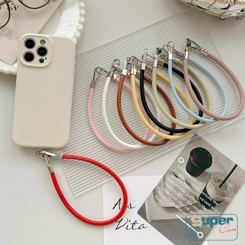 Đơn giản Đa Năng Dây Điện Thoại Thu Đông Màu Da Dây Đeo Cá Tính Trong Suốt Phong Cách Thẻ Dây Điện Thoại Đa Năng