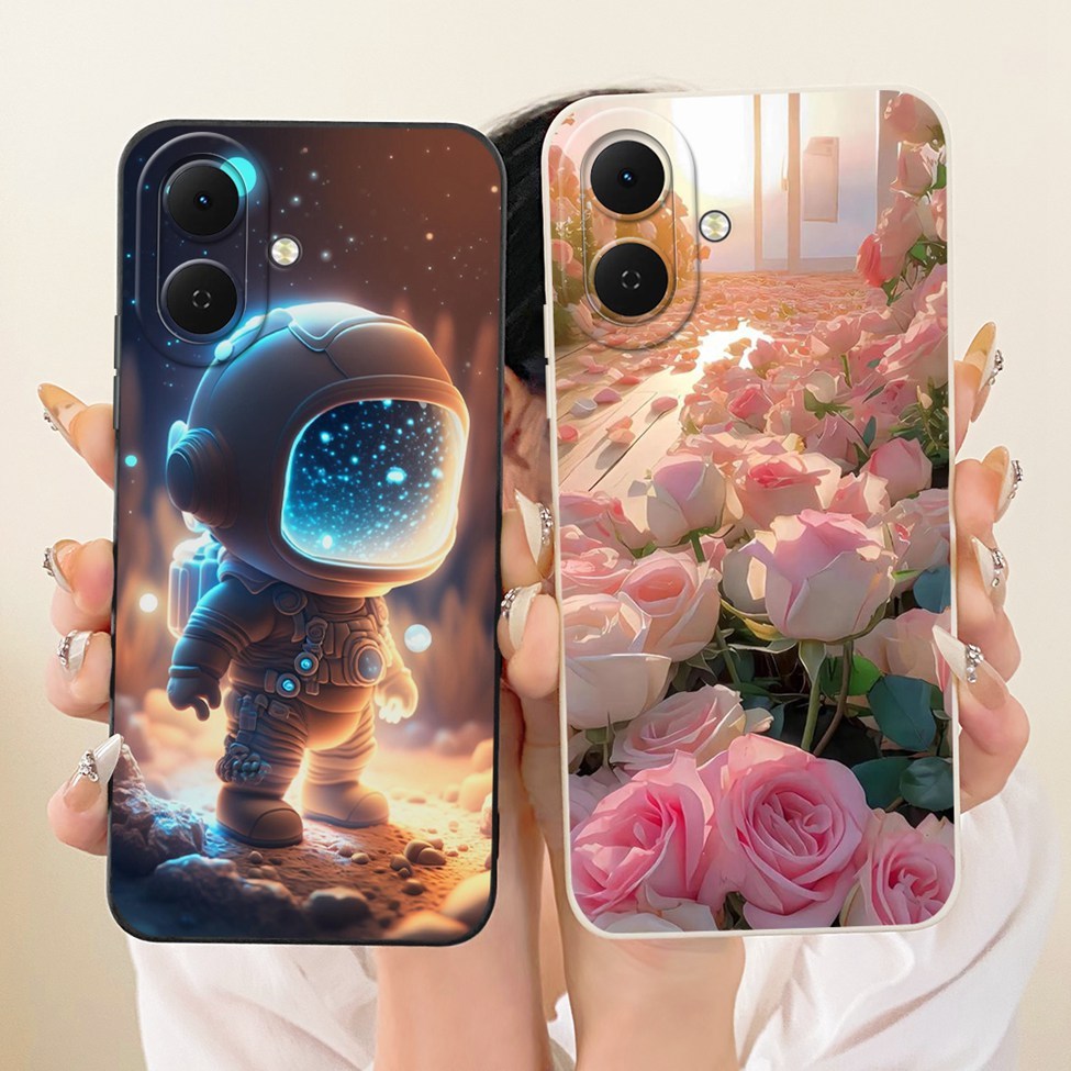 Vỏ Tecno Spark Go2 Vỏ KM4 Silicone Hoa thời trang sang trọng Kawaii Vỏ điện thoại chống sốc sơn dễ thương Techno Spark Go 2