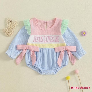 MG-Baby Girl Áo liền quần sọc mùa thu Áo liền quần thêu chữ cổ tròn
