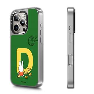 CASECASE X Miffy Custom Initial-D Case Miff Black & Sliver Mirror Vỏ iPhone hút từ tính cho iPhone 17 Air 16 15 14 13 12 Pro Max Plus Ốp lưng cứng có hộp khắc logo