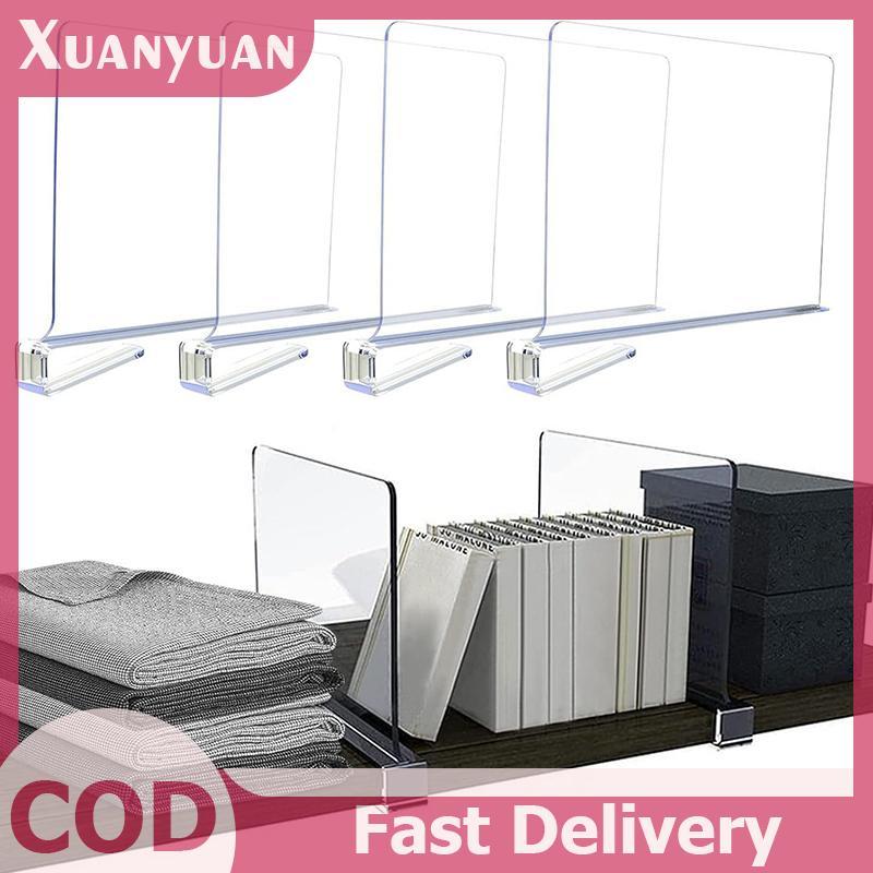 XUAN 1 / 2 / 4 Kệ Tủ Quần Áo Trong Suốt Cho Tủ Quần Áo Sắp Xếp Quần Áo Chia Tủ Tủ Sách Chia Vách Ngăn VN