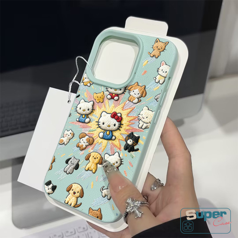 Ốp Lưng Tương Thích Cho IPhone 16 11 17 13 15 14 12 Pro Max 14 16 13 15 17 12 Pro 16 14 15 Plus XR X XS Max Thời Trang Ngọt Ngào Dễ Thương Hello Kitty Cat Puppy Bìa Mềm