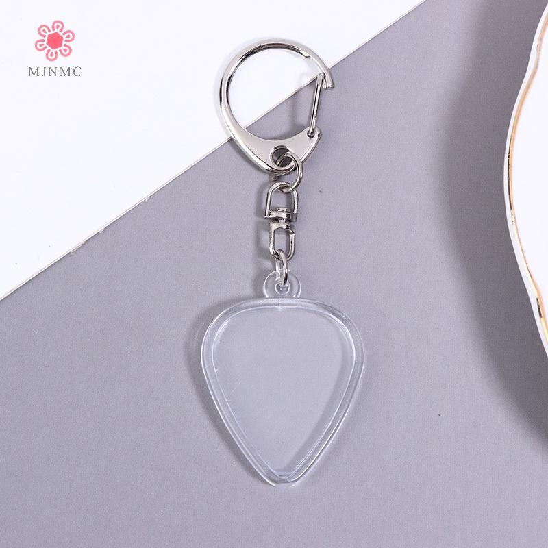 MJnmc 3 / 5 Chiếc Đàn Guitar Chọn Bộ Sưu Tập Hộp Móc Khóa Trong Suốt Khung Ảnh Có Thể Thay Thế Có Thể Tháo Rời Mặt Dây Chuyền Phụ Kiện Âm Nhạc Mới