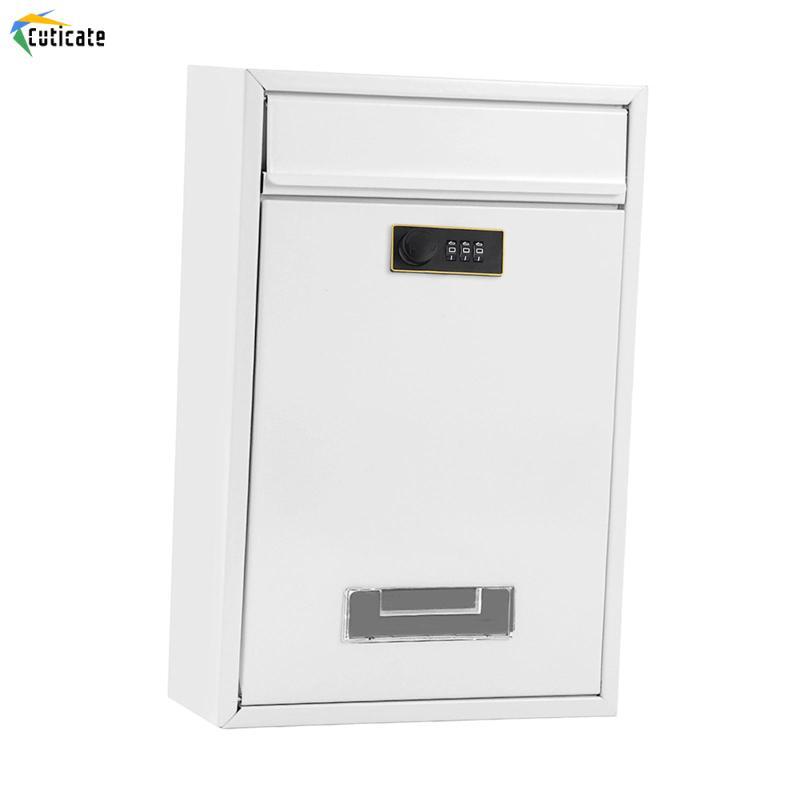 Hộp thư có khóa không cần chìa khóa Hộp giao hàng sắt gắn tường chắc chắn cho biệt thự Garden Cài đặt nhanh Đa chức năng 22x8.5x32cm