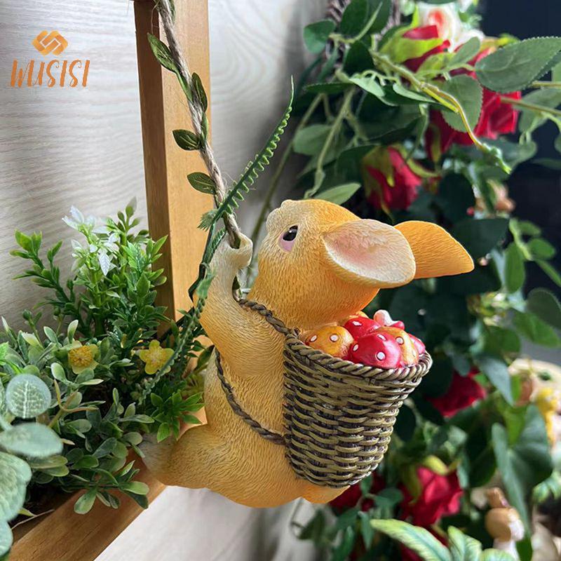 [WUSISI] 1 CÁI Nhựa Động Vật Nhỏ Sóc Khỉ Vịt Mặt Dây Chuyền Tượng Sân Vườn Thu Nhỏ Cảnh Trang Trí Tượng Sân Vườn Ngoài Trời MỚI