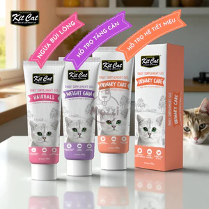 Gel dinh dưỡng cho mèo Kitcat hỗ trợ tiêu búi lông, tiết niệu và tăng cân Tuýp 120gr