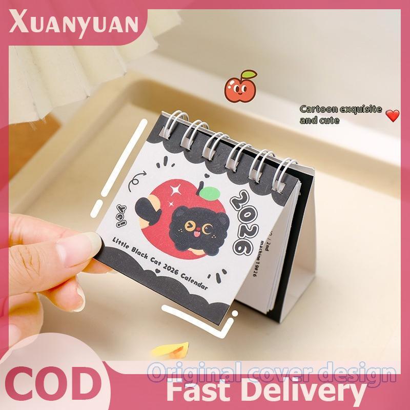 XUAN 2026 Đơn Giản Dễ Thương Họa Tiết Hoạt Hình Nhỏ Để Bàn Lịch Bỏ Túi Lịch Di Động Đấm Kế Hoạch Trang Trí Máy Tính Để Bàn VN