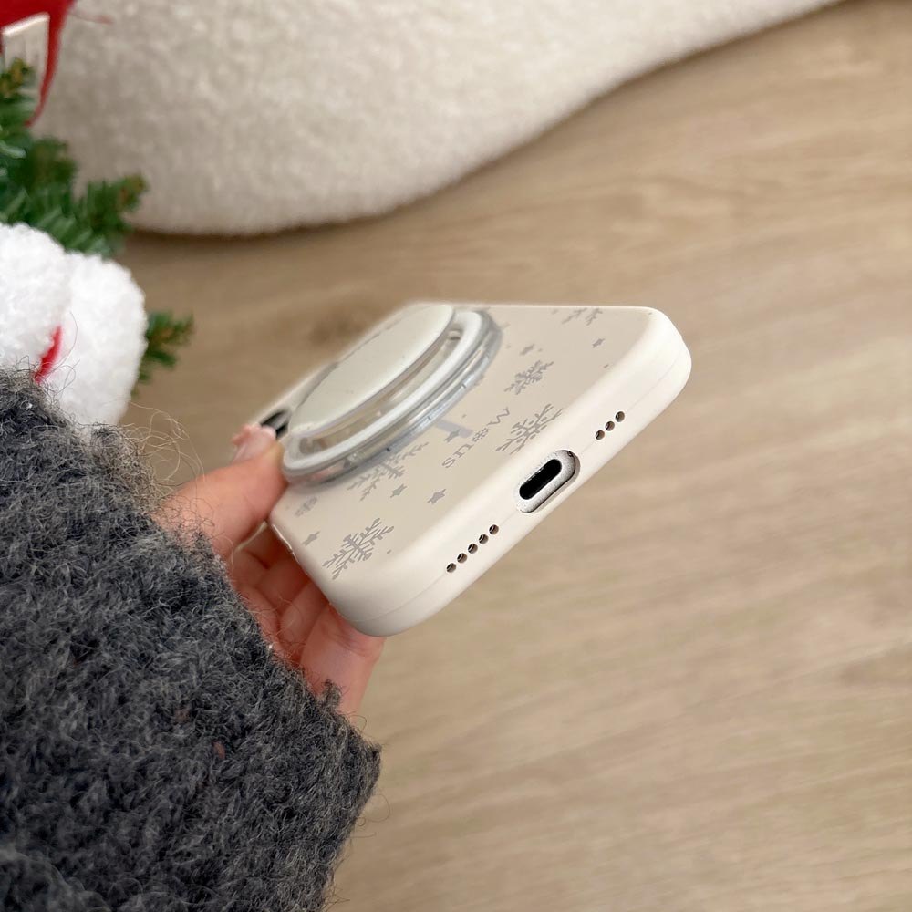 Ốp lưng TPU Tương thích với iPhone 13 14 14Pro 14ProMax 15 15Pro 15ProMax 16 16Pro 16ProMax 17 17Pro 17ProMax Vỏ nam châm họa tiết bông tuyết