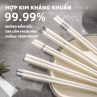￼Set 5-10 đôi đũa ăn cơm cao cấp, đũa sợi thuỷ tinh kháng khuẩn chống mốc chịu nhiệt cao mạ bác sang trọng