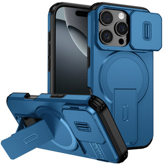 Dành Cho iphone 16 Pro Max Ốp điện thoại Trượt Camera Đứng Ẩn Từ Tính Sẵn Sàng Lưng Cứng Khung Silicon Mềm Chống Rơi Mỏng Bao
