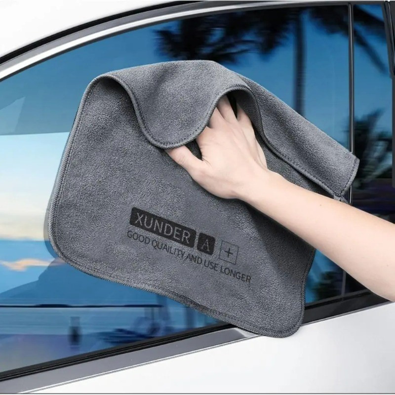 1 / 2 / 3 Khăn Giặt Ô Tô Microfiber Màu Xám / Vải Lau Xe Siêu Thấm Hút