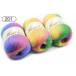 100g Đầu Nhuộm Len Cầu Vồng Chủ Đề 400m DIY Dệt Kim Tay Dệt Kim Mũ Móc Khăn Chủ Đề ELCJ
