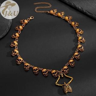 JU Halloween Fashion - Mặt dây chuyền bộ xương Gothic dành cho nam và nữ