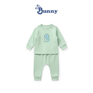 (4-15kg) Bộ áo cài vai quần đáp đũng Bunnybaby cho bé trai chất thun Modal mềm mát