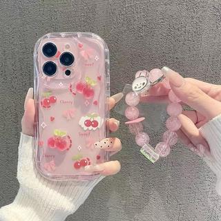3D Anh Đào Thỏ Hoa Dây Xích Dành Cho Realme C75X C75 C71 C73 Note 60 60X 50 14 14T C61 C63 C65S C67 C55 C53 C51 C35 C21Y C25Y 10 9 Pro 8 4G Cô Gái TPU Vỏ Điện Thoại