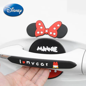 Disney Xe Ốp Lưng Dải Mickey Cửa Bát Silicon Miếng Dán Tay Cầm Gương Chiếu Hậu Bảo Vệ Làm Dày Chống Trầy Xước Chống Va Chạm